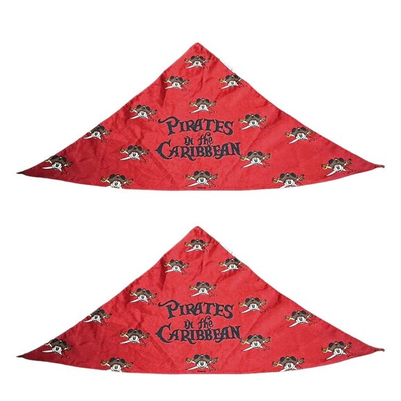 Disney Cruise Line MICKEY MOUSE Pirate's Of The Caribbean RED Scarf Bandanas - Picture 1 of 6